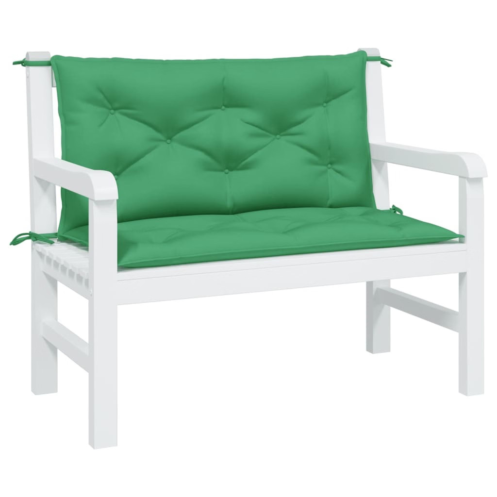 Garden Bench Cushions 2pcs Green 39.4″x19.7″x2.8″ Oxford Fabric