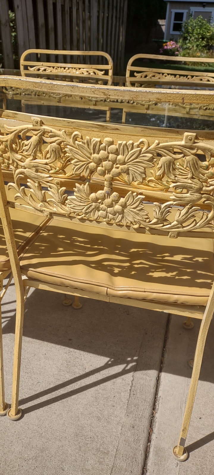 Vintage Victorian Grapevine Wrought Iron Dinning Room or Garden Patio Dining Set