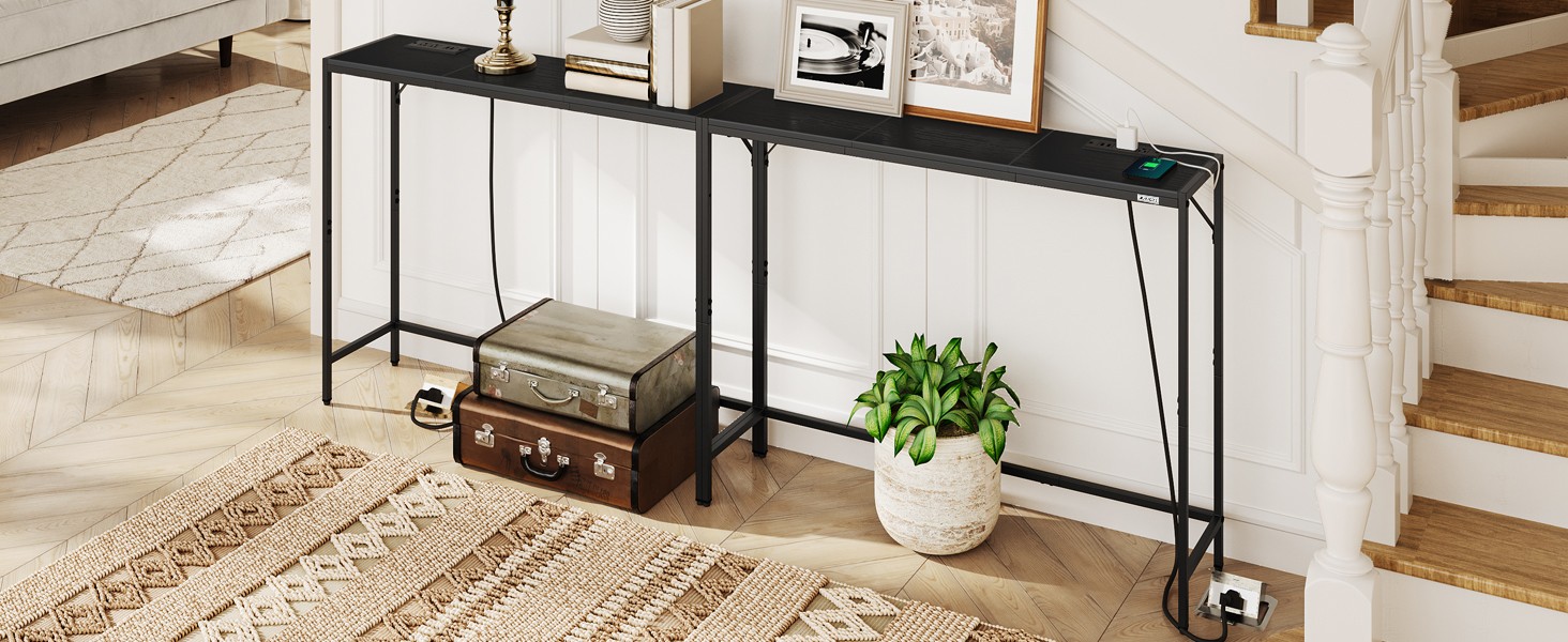 Console Table, Narrow Sofa Table, 43.3” Entrance Table with