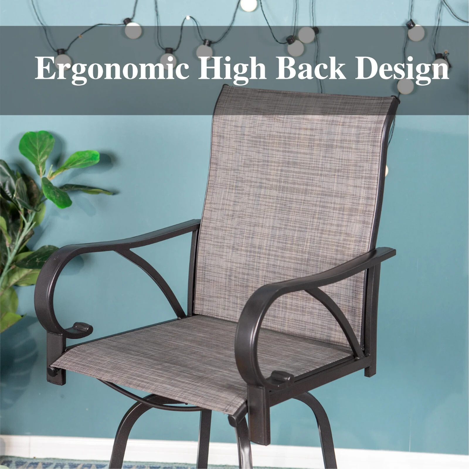 5 Piece Bar Height Patio Dining Set Outdoor Table Chair For Garden Heavy Duty