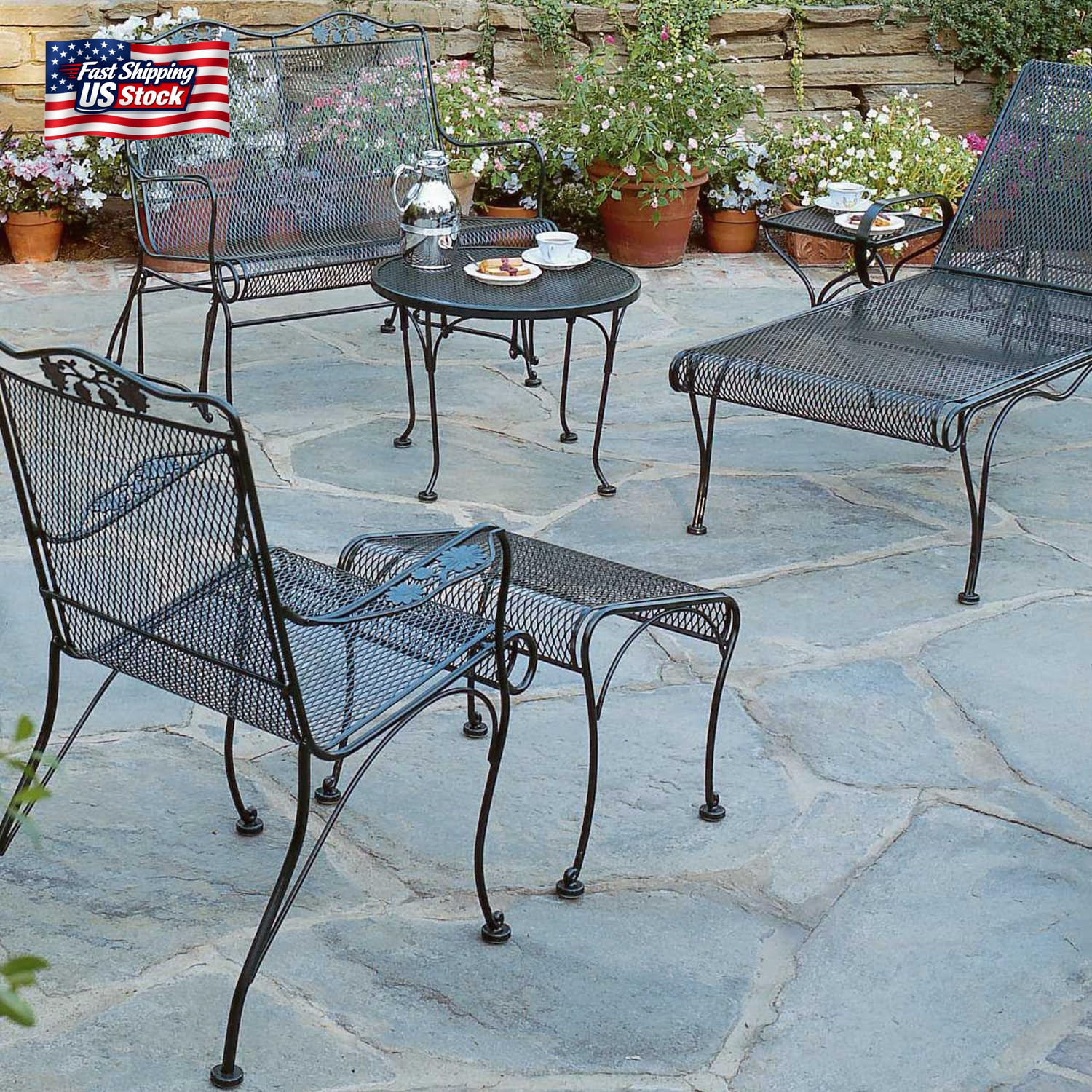 Project Patio 1-1/2″ Wrought Iron Patio Furniture Feet Caps – round Plastic Outd