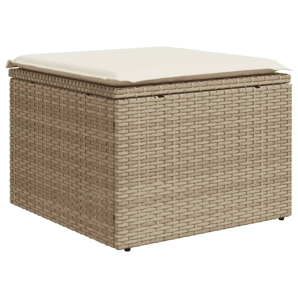 Garden Sofa Set Beige PE Rattan Medium Modular Garden Sofa Set