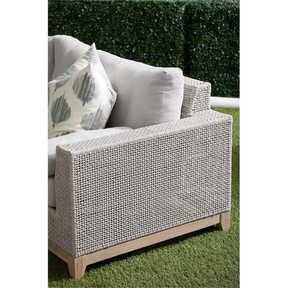 Maklaine Modern Transitional 90″ Fabric Outdoor Sofa in Gray