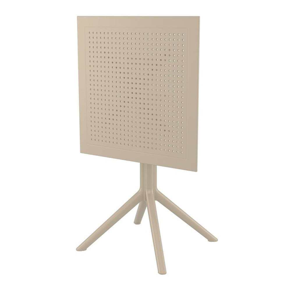 Compamia Lucy 3 Piece Outdoor Bistro Set with 24 inch Square Table Top – Taupe