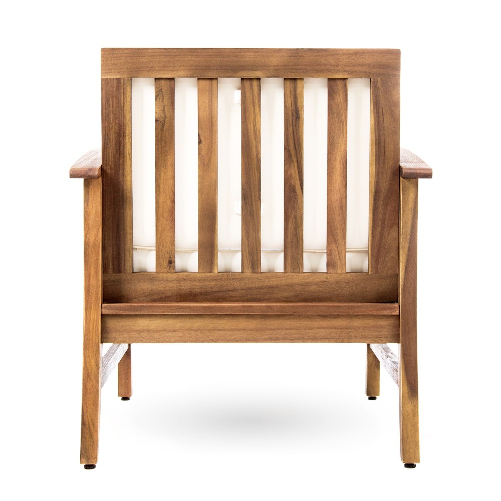 Acacia Wood Outdoor Indoor Club Chair 29″W – Slat Design Water-Resistant Classic