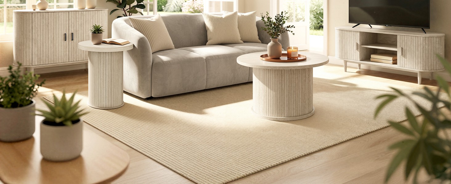 Round Side Table, Tbour End Table, Mid Modern Nightstand