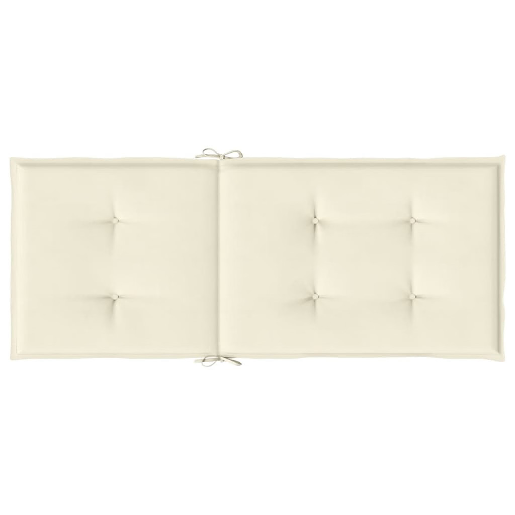 Garden Highback Chair Cushions 6 pcs Cream 47.2″x19.7″x1.2″ Fabric