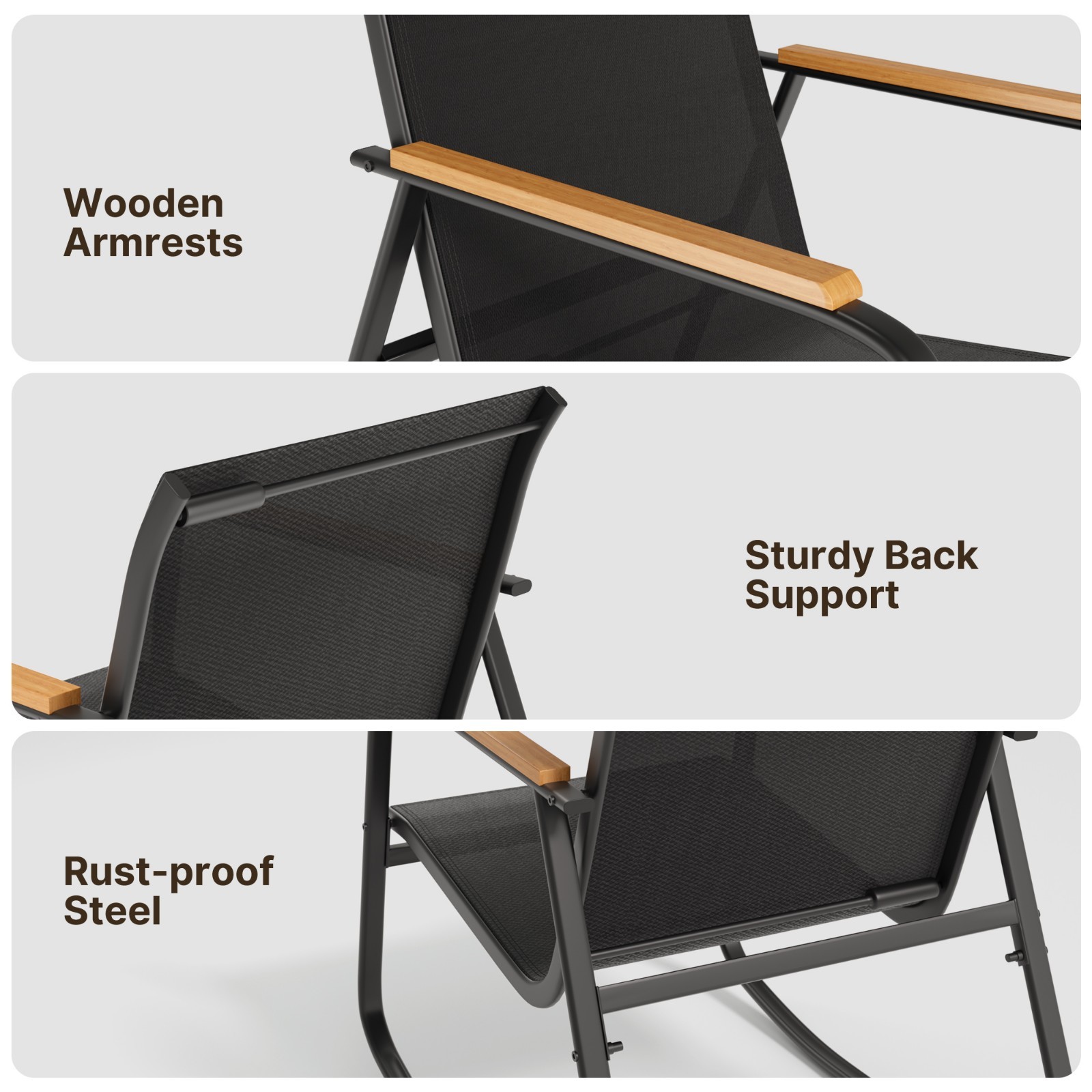 Patio Conversation Sets for 4, 4 Pieces Patio Furniture Sets with Rocking Chairs