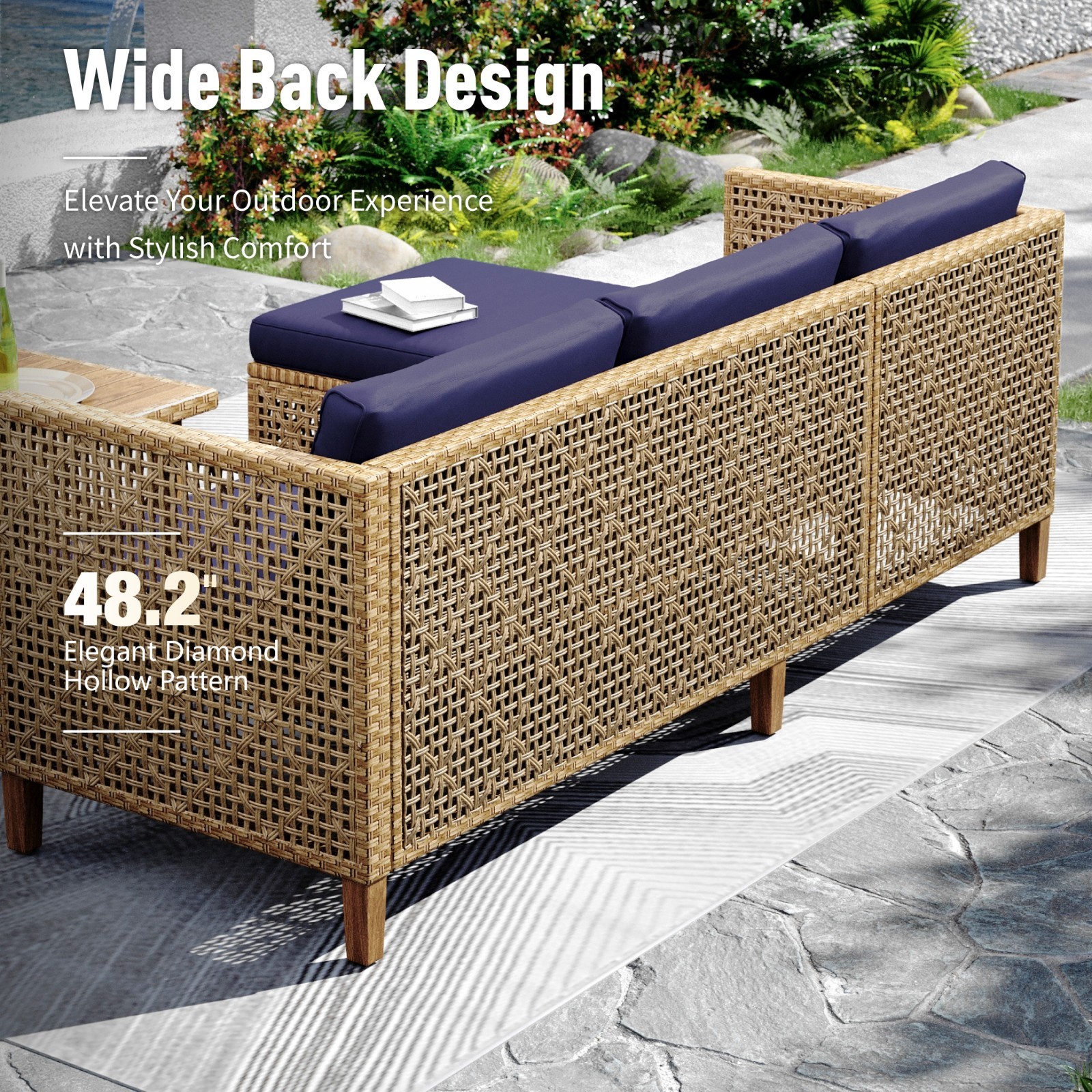 Outdoor Conversation Set Patio Furniture Set Wicker Rattan Sectional Sofa Table
