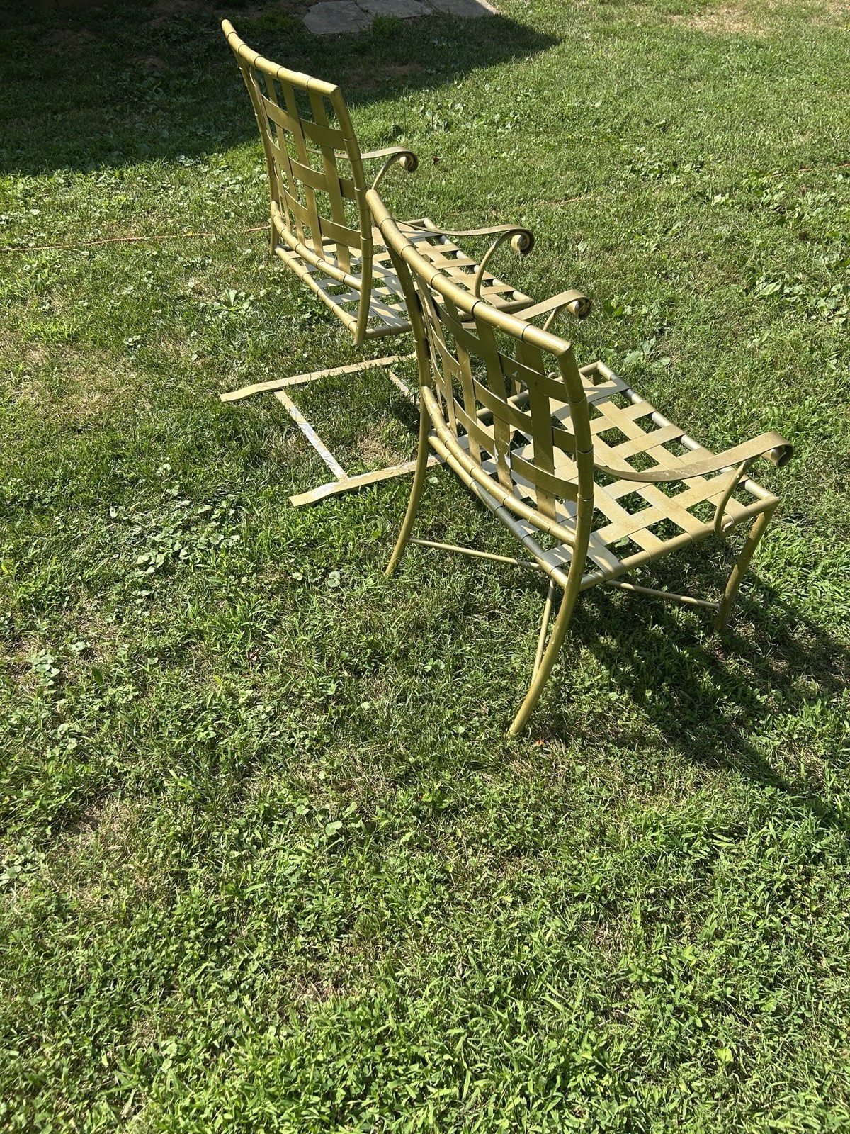 Beautiful Vintage Wrought Iron Brown Jordan Patio Set Table And 4 Chairs
