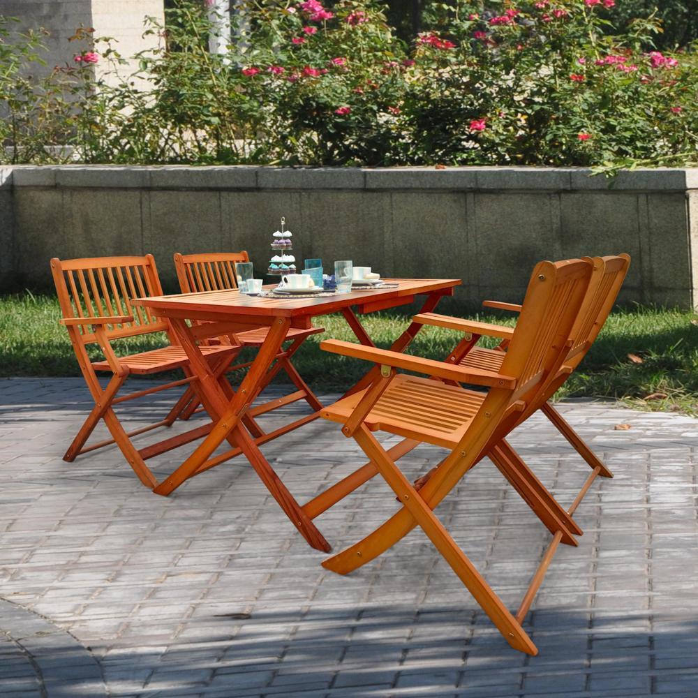 High Quality Foldable Patio Dining Set 4 Folding Chairs 1 Dining Table New Style