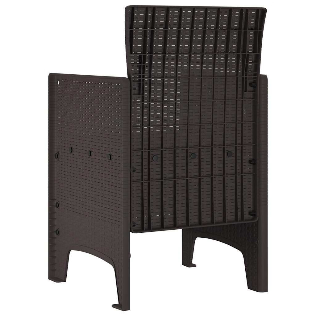 Garden Chair 2 pcs Brown Polypropylene