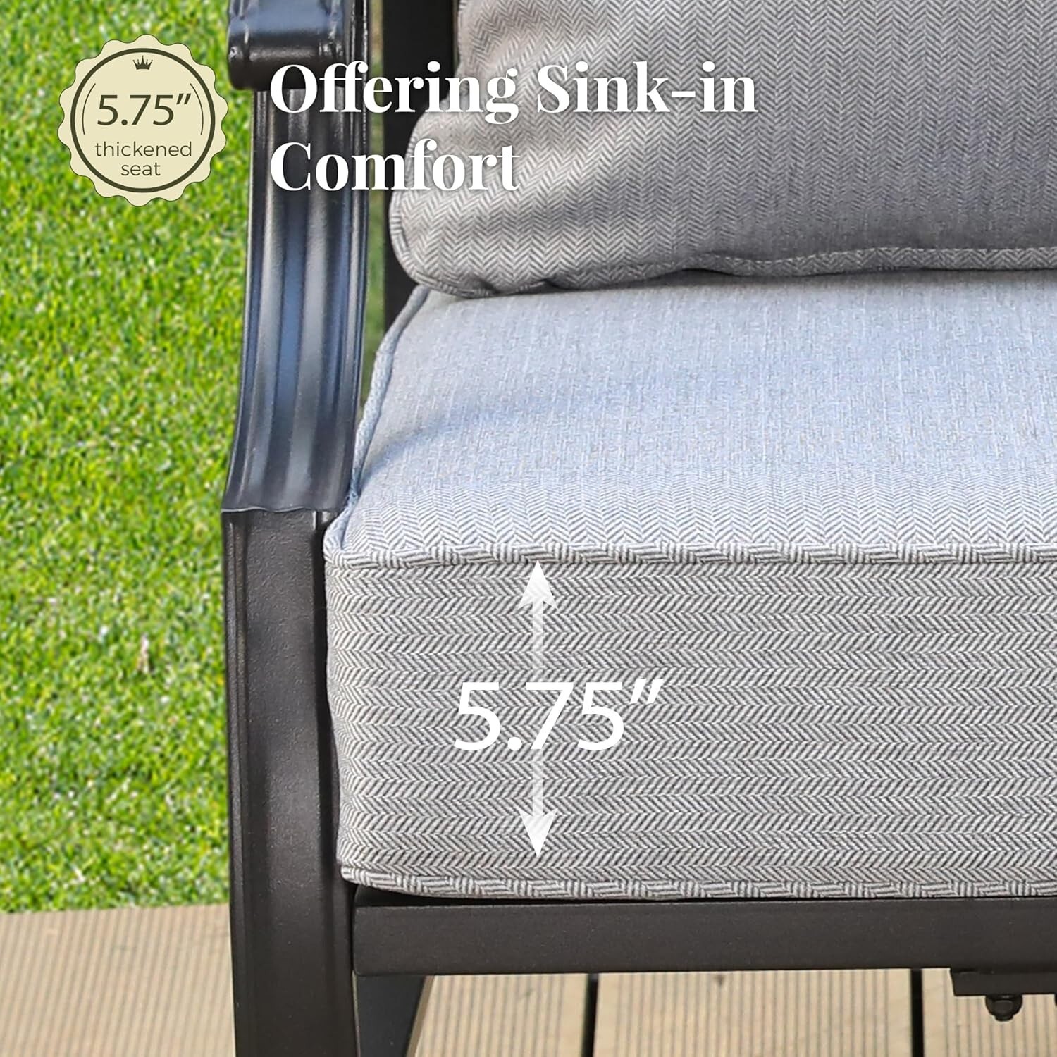 6 Piece Patio Furniture Set Outdoor Conversation Set for Lawn Backyard 7-Seats