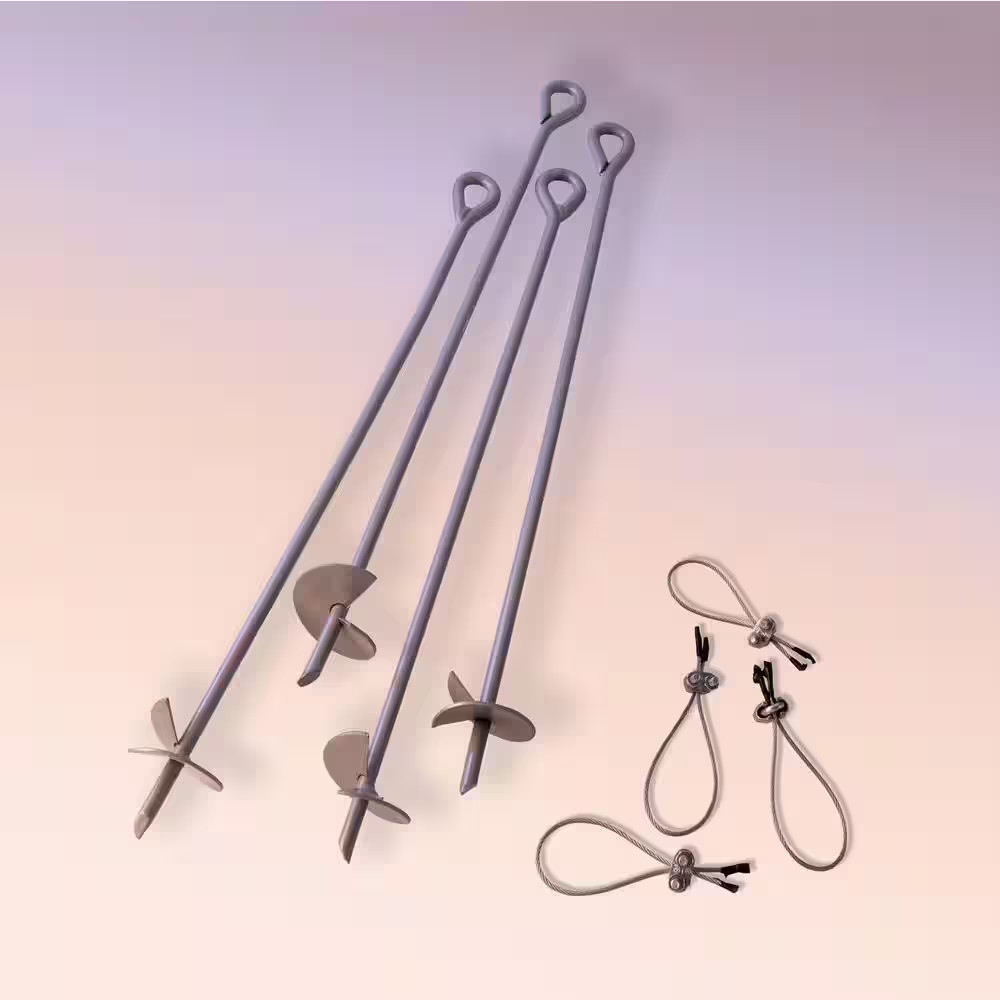 30 In. Earth Anchor Set (4-Piece) W/ Heavy-Duty, Corrosion-Resistant Steel Const