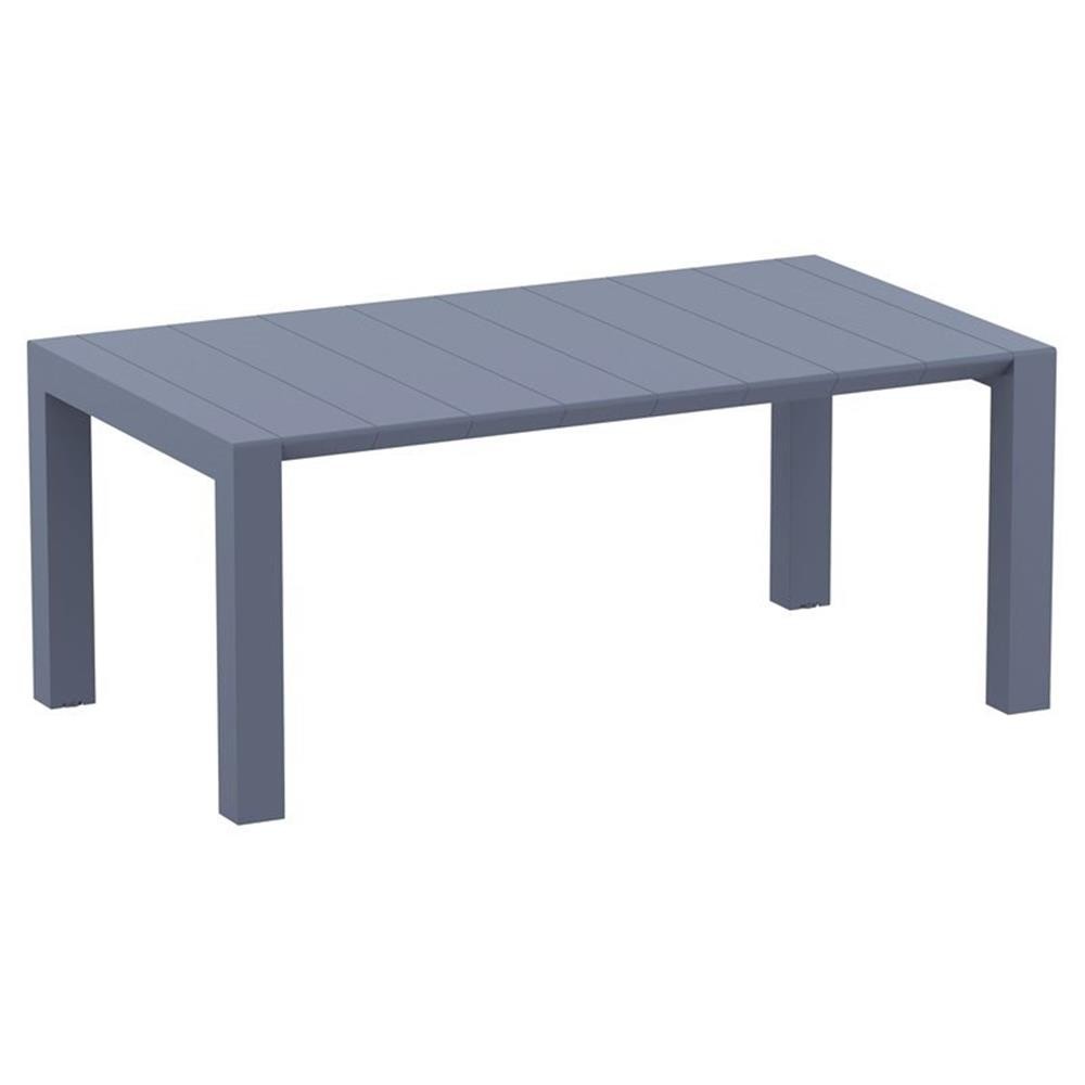 Compamia Vegas 86″ Extendable Patio Dining Table in Dark Gray