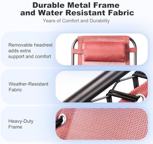 Nazhura Set of 2 Relaxing Recliners Patio Chairs Adjustable Steel Mesh Zero Grav
