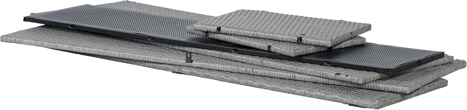 Modern Gray Faux Wicker Outdoor Storage Box for Patio & Garden Supplies