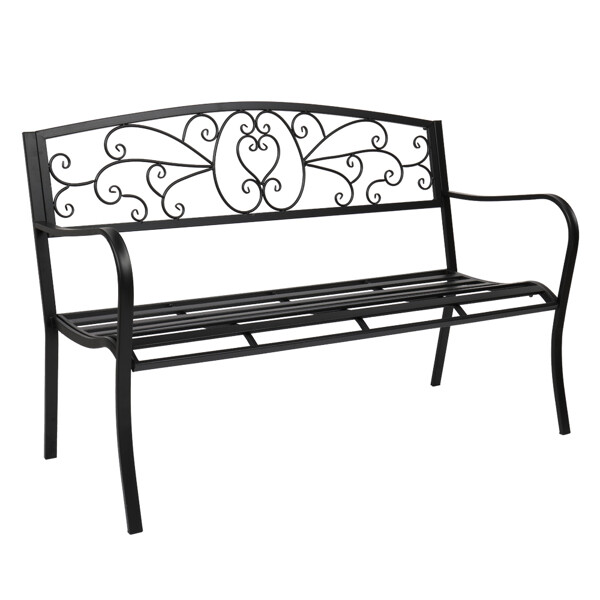 Metal Garden Bench Patio Bench Outdoor Porch Park Bench Cast Iron / Aluminum