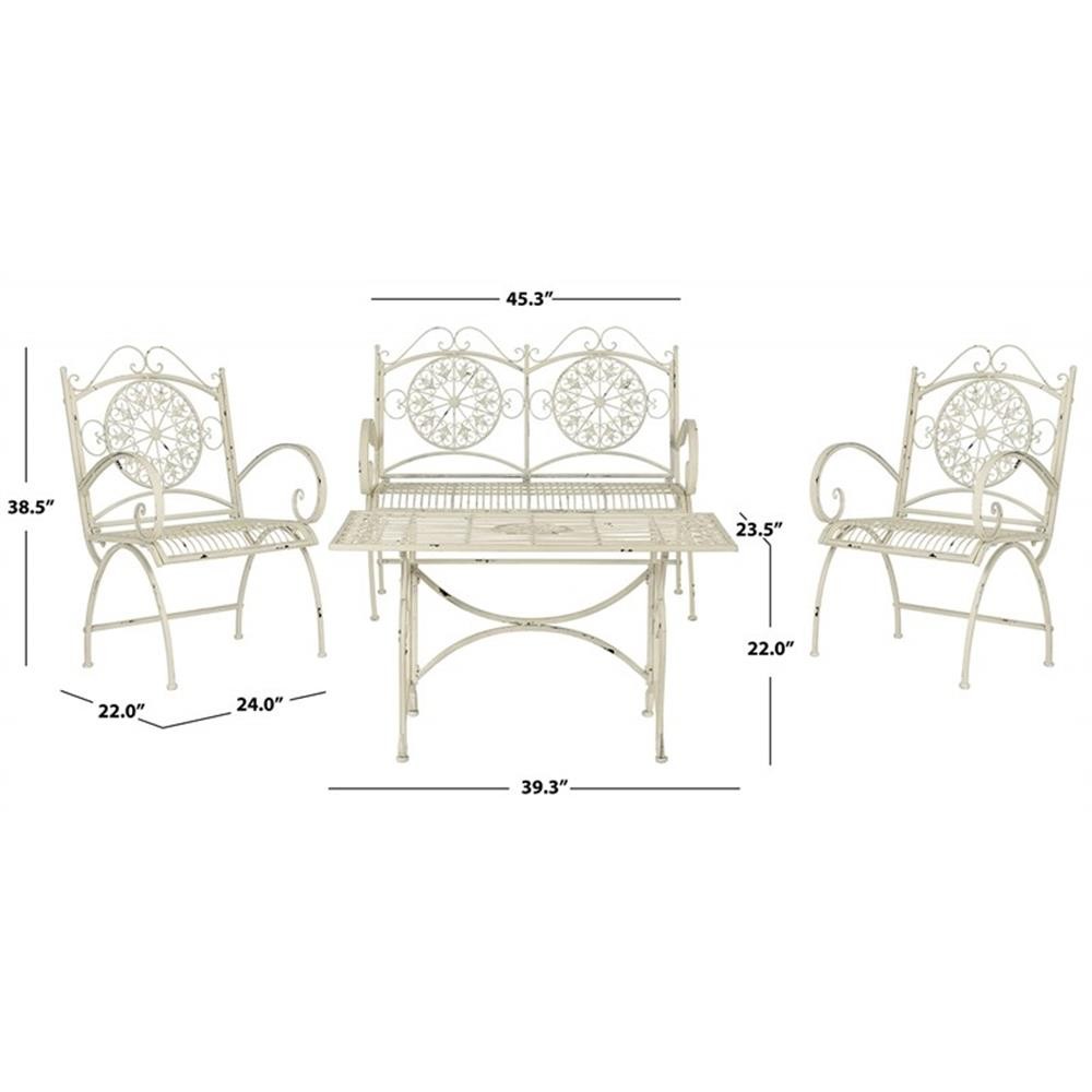 Pemberly Row 4 Piece Furniture Set for Outdoor Patio Entertaining