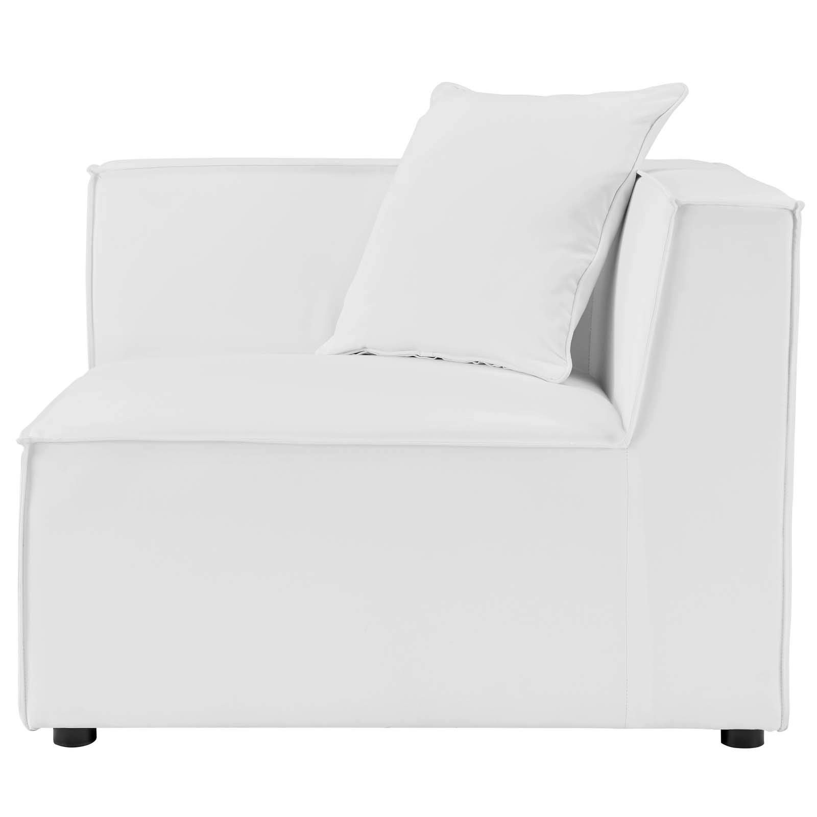 Modway Saybrook 7-Piece Patio Fabric Upholstered Sectional Sofa in White