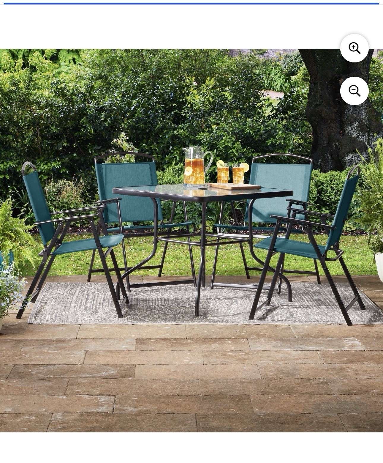 Mainstays Albany Lane 5pc Dining Set, Teal, Outdoor Living