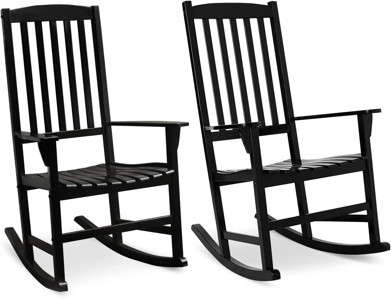 Somerset Solid Wood 2 Piece Porch Rocking Chair, Black