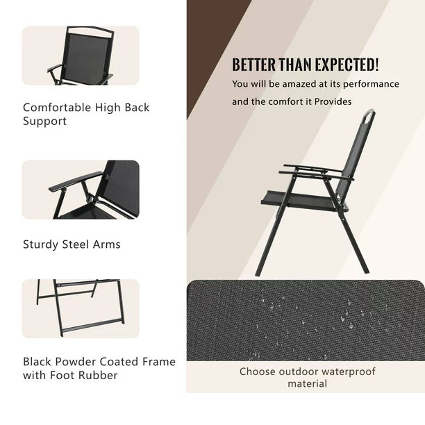 Sobaniilo Folding Outdoor Dining Set for 4 people