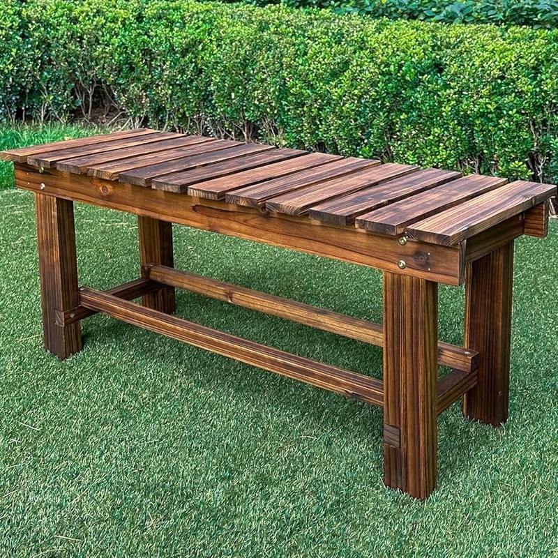 Sturdy Outdoor Garden Bench Solid Wood Patio Seat Multifunctional Furniture New