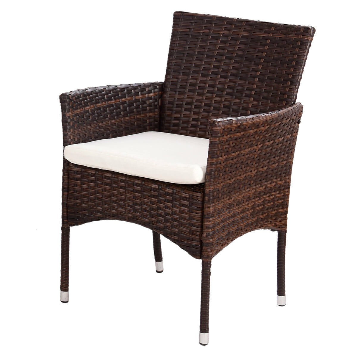 4PCS Outdoor Patio PE Rattan Wicker Table Shelf Sofa Furniture Set With Cushion