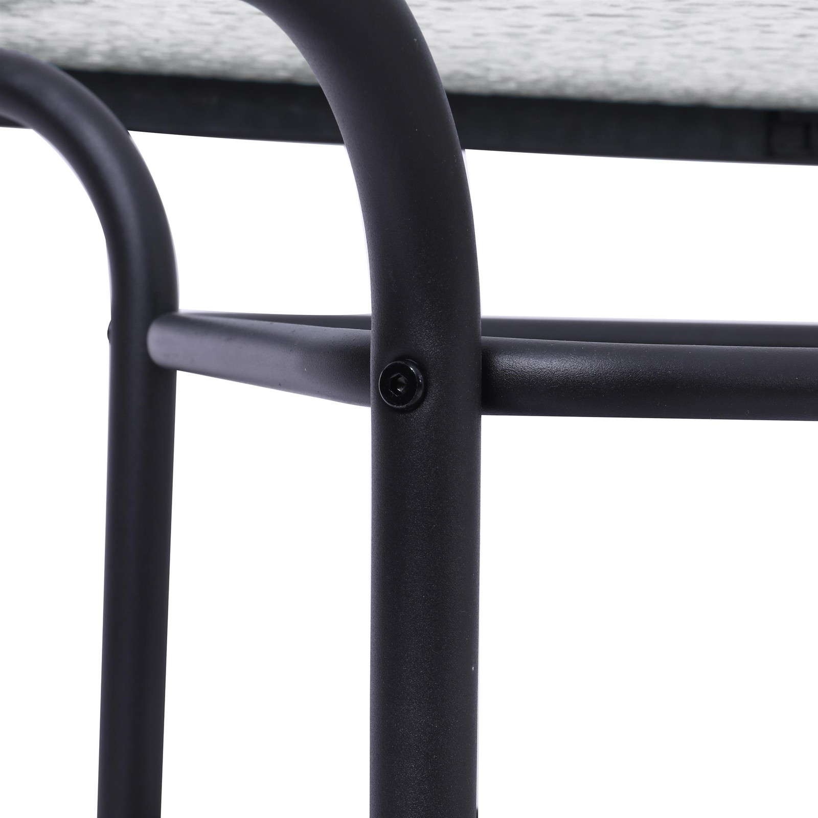 Commercial 47.25×27.5 Tempered Glass and Steel Patio Table – Umbrella Hole-Black