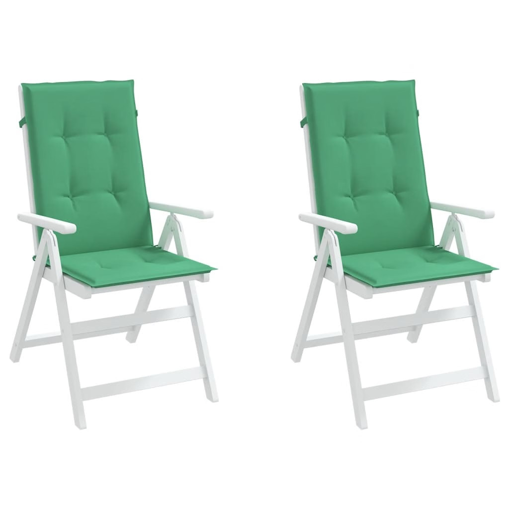 Garden Highback Chair Cushions 2 pcs Green 47.2″x19.7″x1.2″ Fabric