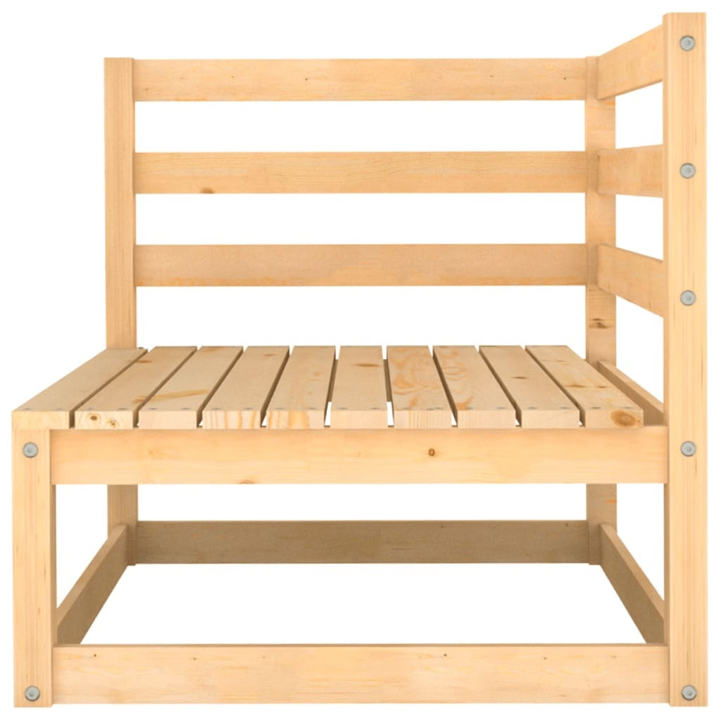 Patio Corner Sofa with Gray Cushions Solid Wood Pine