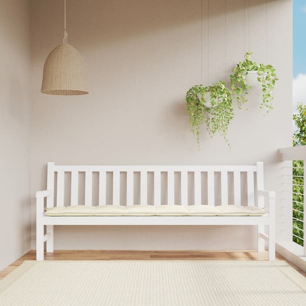 Garden Bench Cushion Cream White 78.7″x19.7″x2.8″ Oxford Fabric