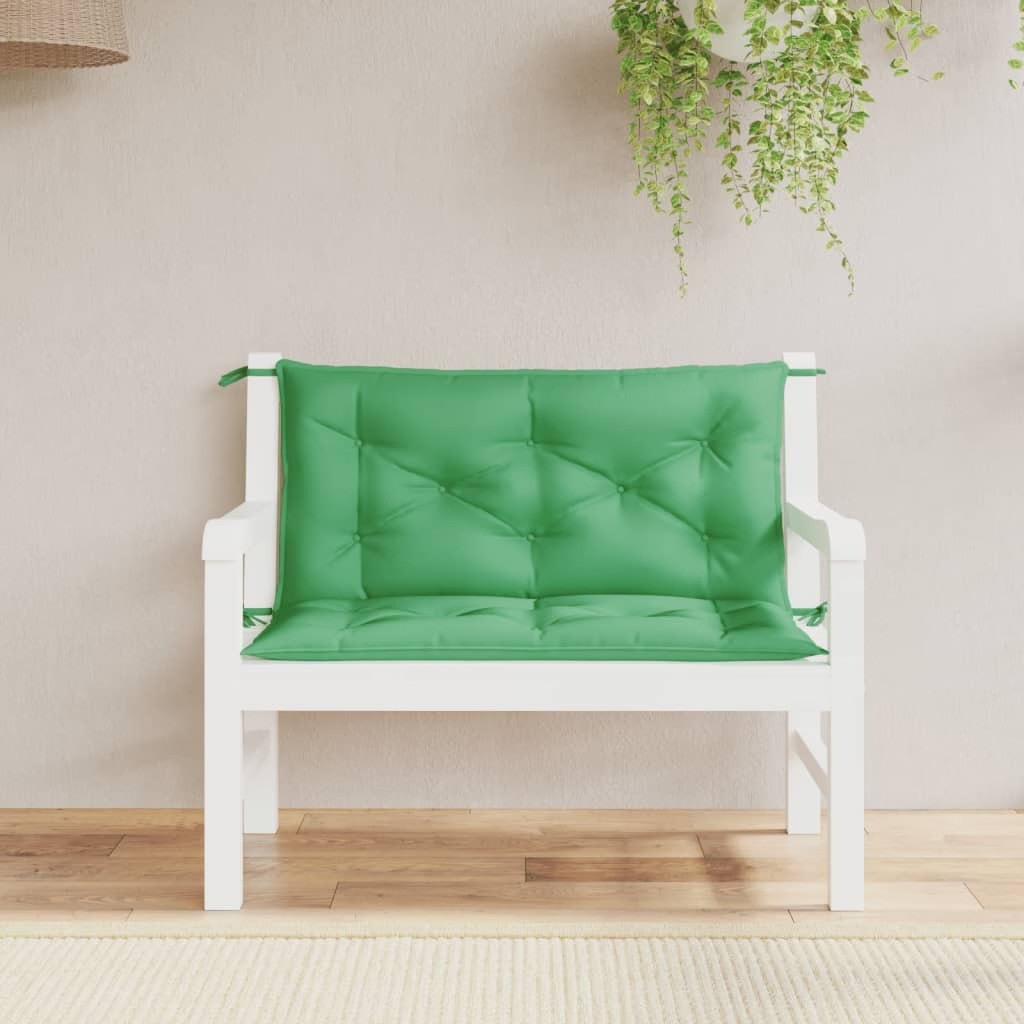 Garden Bench Cushions 2pcs Green 39.4″x19.7″x2.8″ Oxford Fabric
