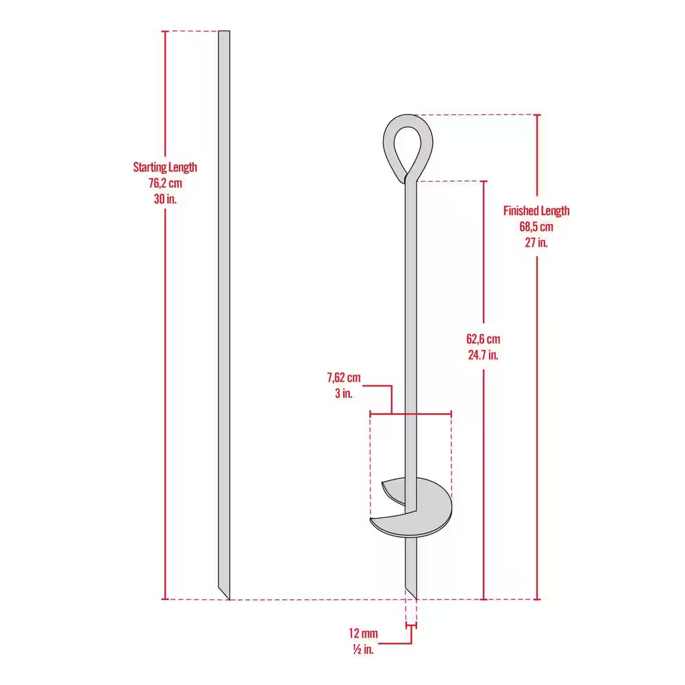 30 In. Earth Anchor Set (4-piece) W/ Heavy-duty, Corrosion-resistant Steel Con