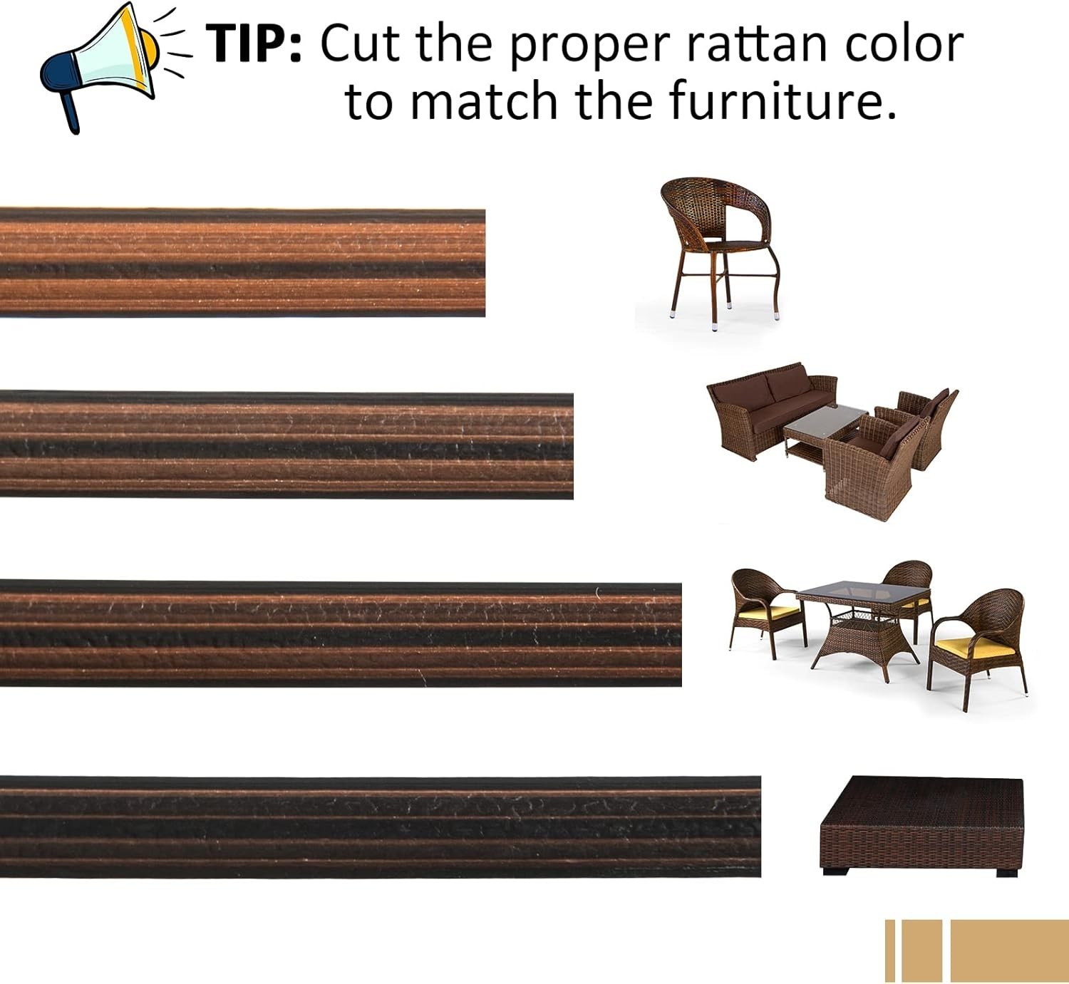 Brown Wicker Repair Kit – 459ft Rattan Weaving Supplies for DIY Furniture Repair