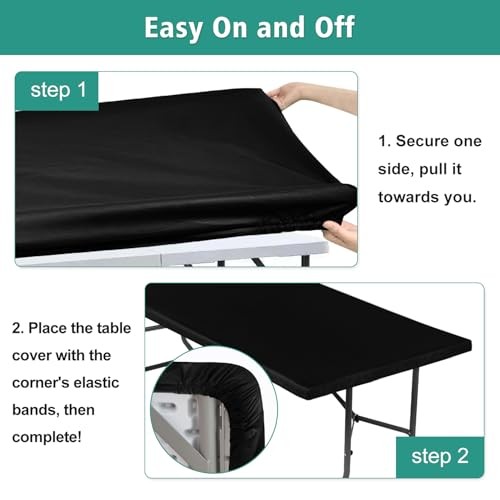 Square Fitted Table Cover Card Tablecloth 34×34 inch, 2 Packs Waterproof