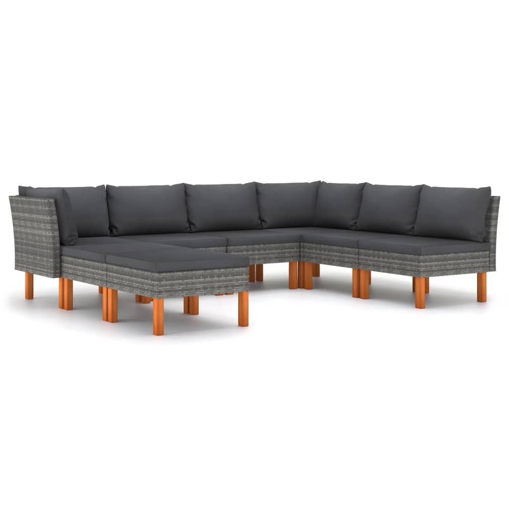 Patio Lounge Set 8 Piece Sectional Sofa with Cushions Solid Wood Pine vidaXL