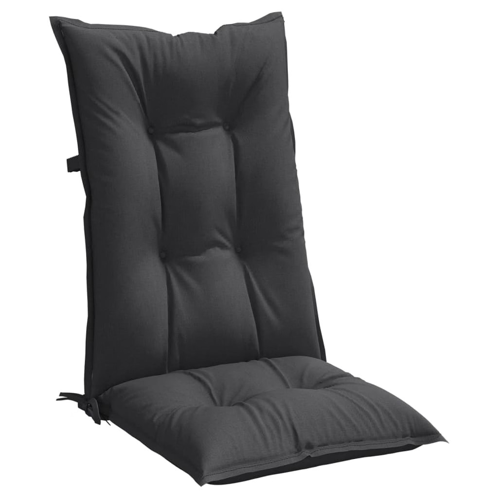 Highback Chair Cushions 4 pcs Melange Anthracite 47.2″x19.7″x2.8″ Fabric