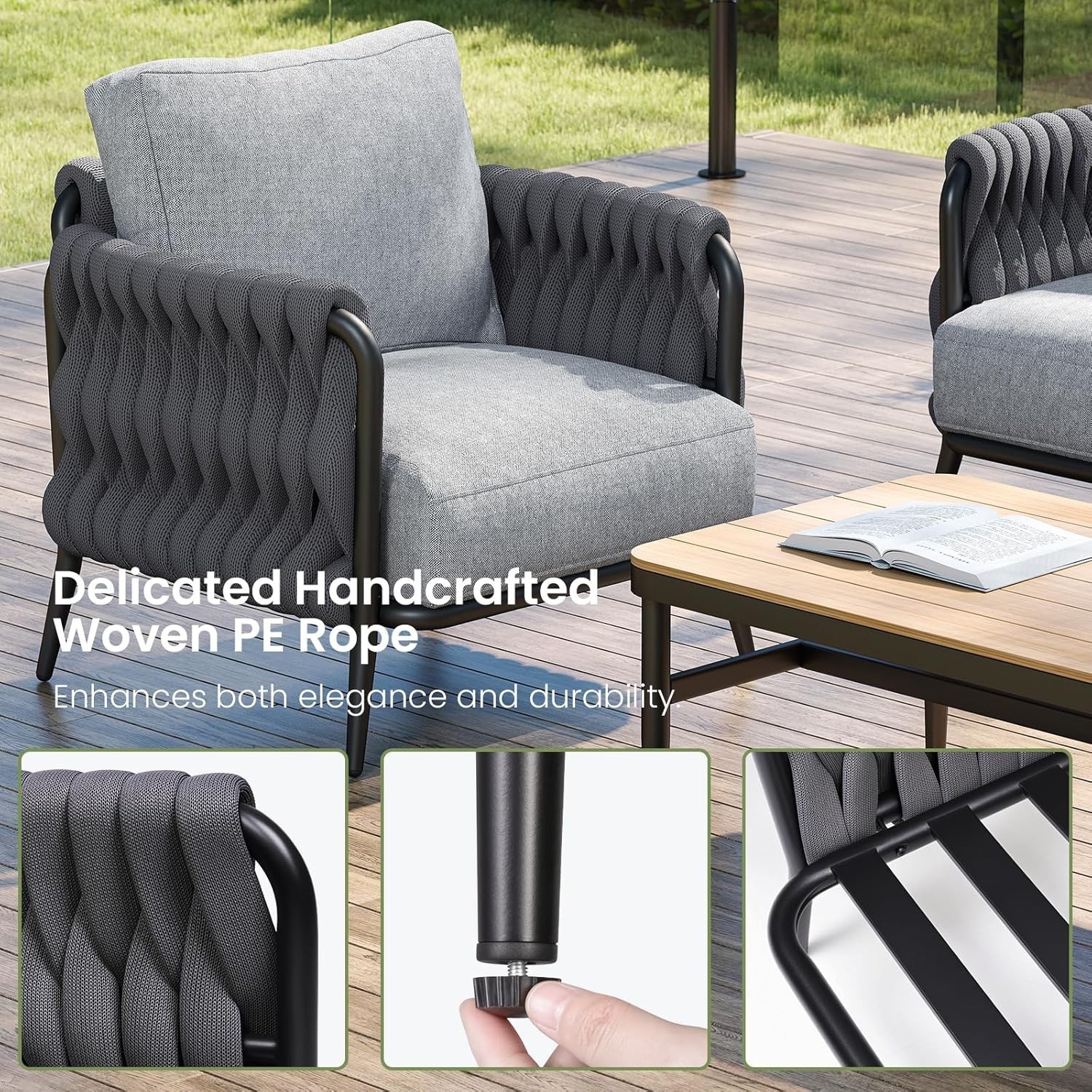 Versatile 5-Seat Patio Sofa Set with Coffee Table for All Weather Enjoyment