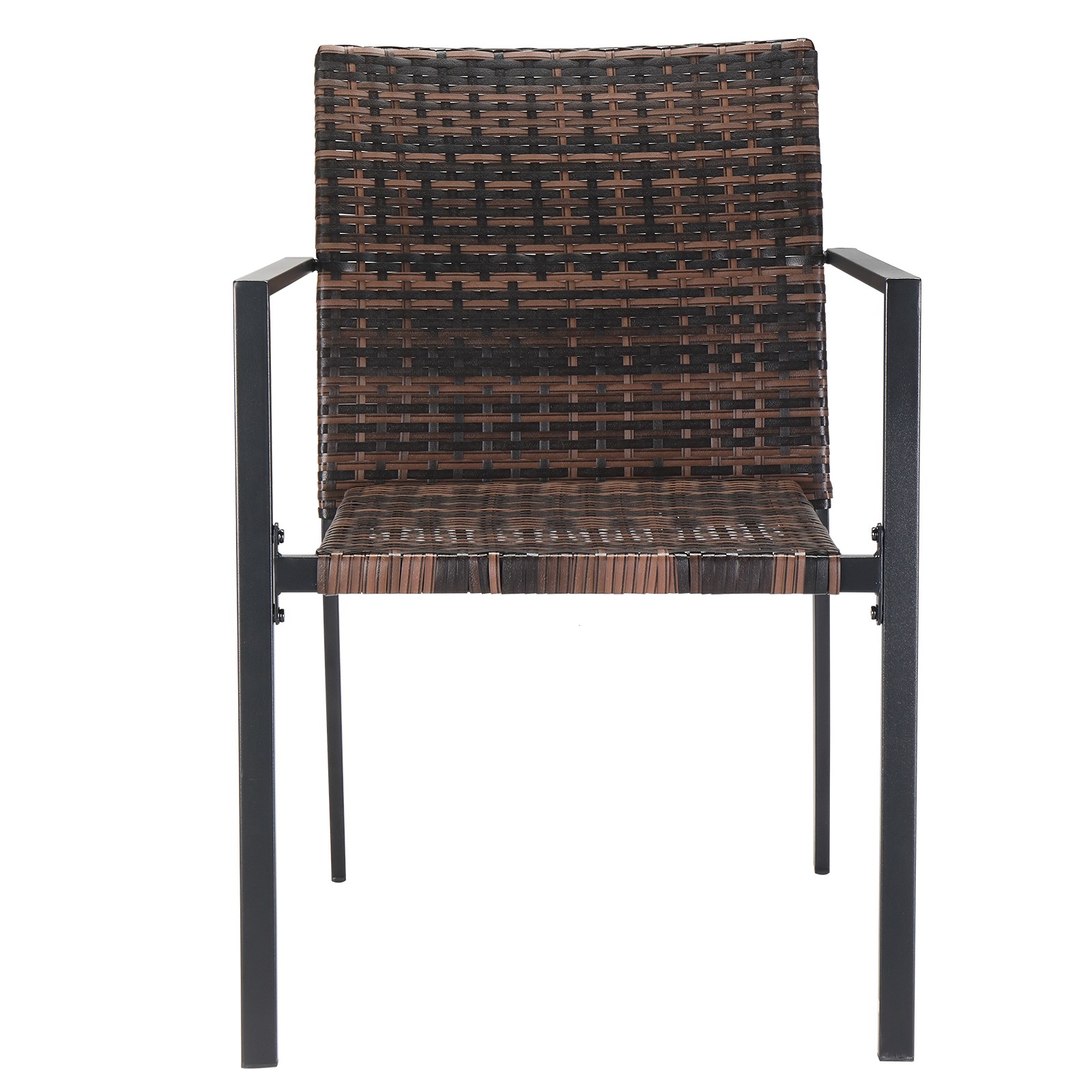 2pcs Stackable Outdoor Wicker Patio Dining Chairs, All-Weather Firepit Armchair