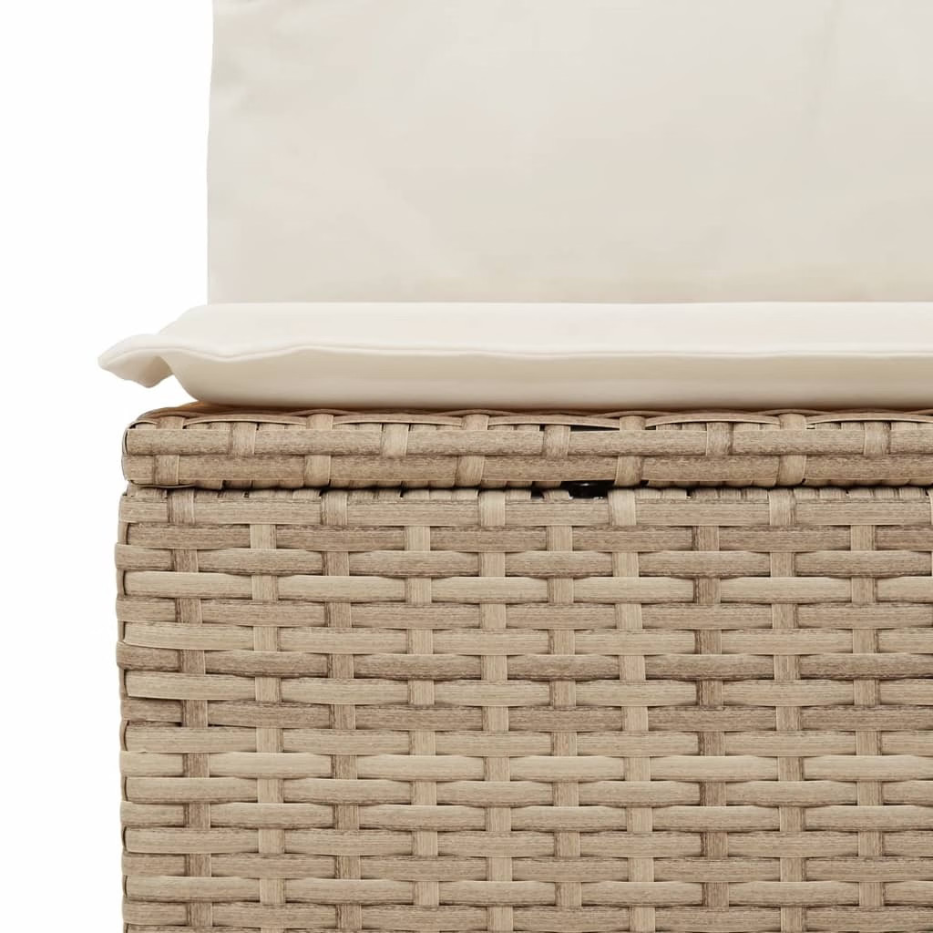 Garden Sofa Set Beige Poly Rattan Medium Modular