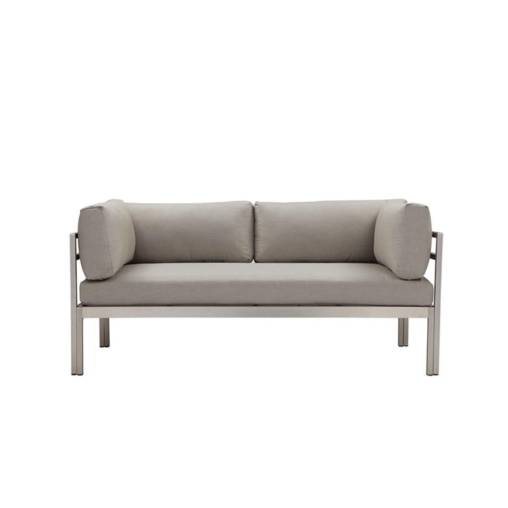 Pangea Home Cloud 25×65″ Modern Aluminum Sofa in Gray Finish