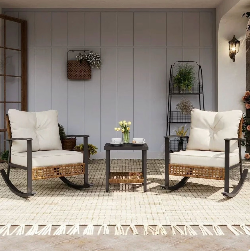 LAUSAINT HOME 3 Pieces Patio Outdoor Conversation Set