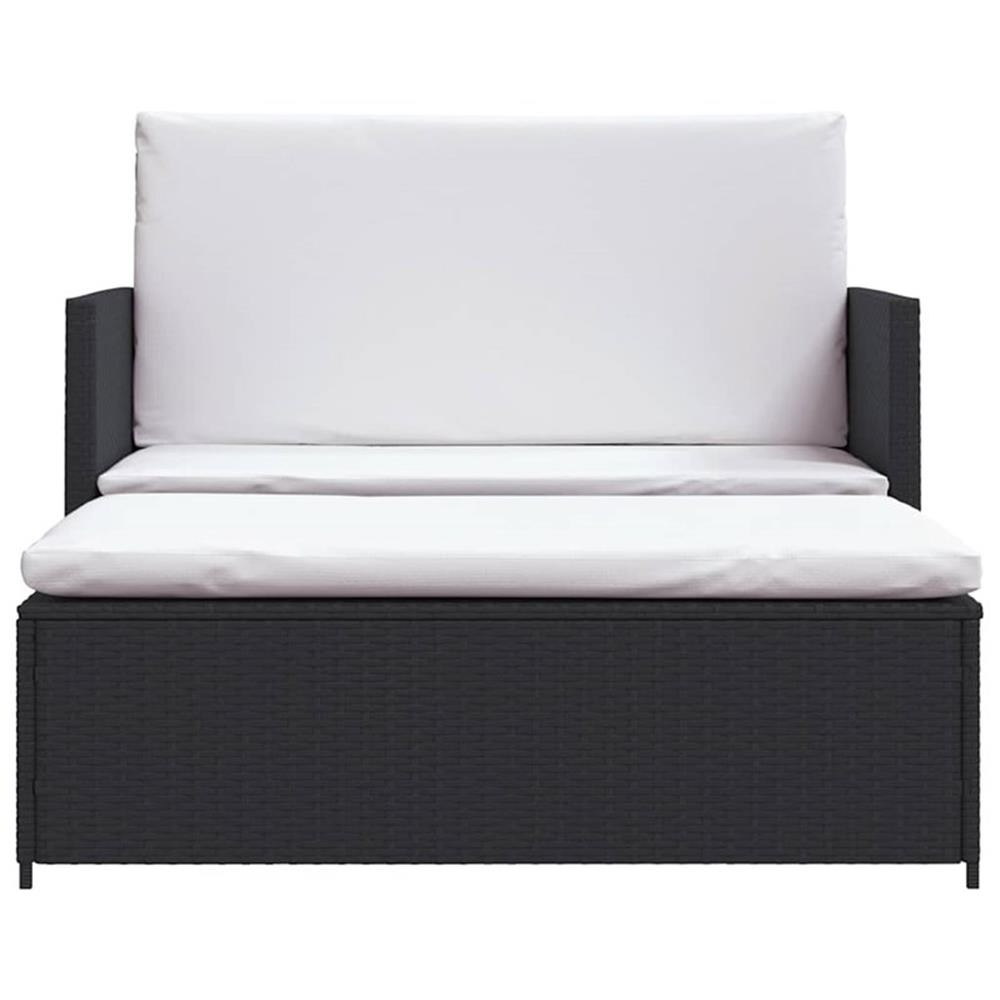 Pemberly Row Medium Powder-Coated Steel Outdoor Furniture Set in Black