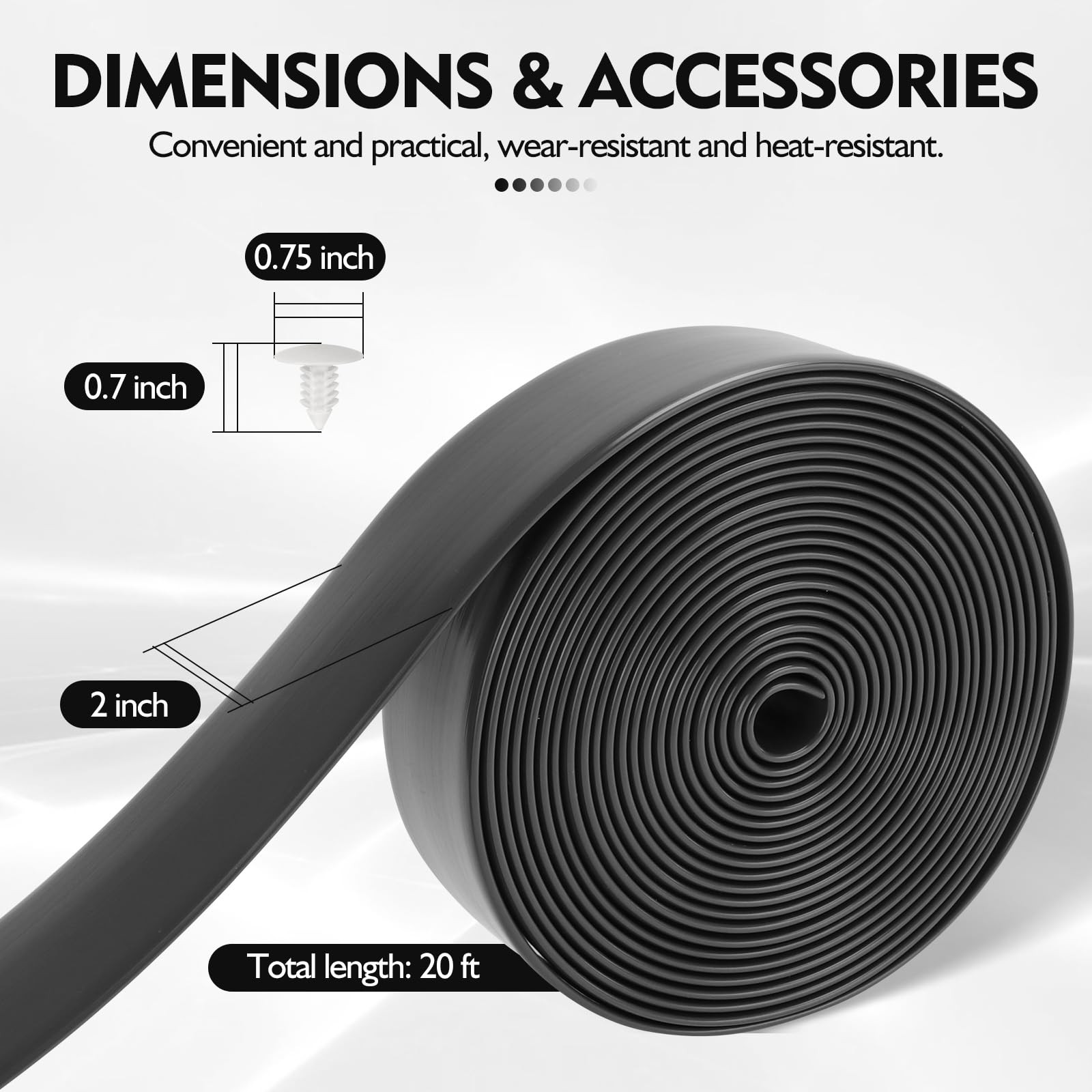 LukLoy 2 Wide 20ft Vinyl Straps with 20 Rivets for Patio Chair Repair Black