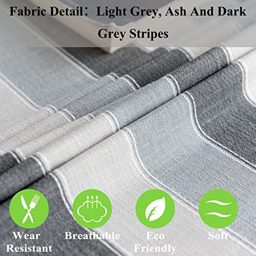 Square Tablecloth 52×52, Striped Table Cover for 52″ x 52″ (Square) 01 Grey