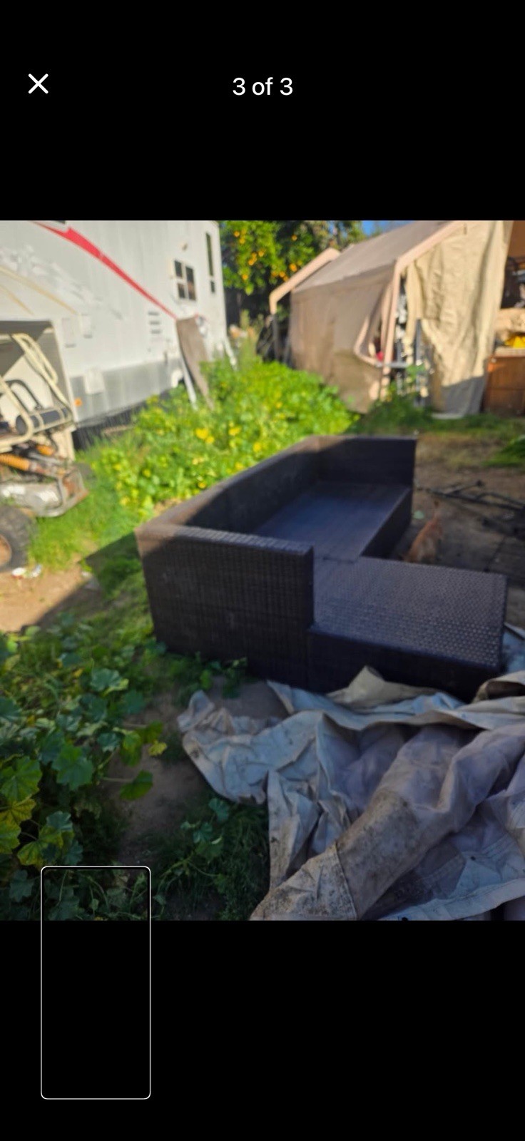 Brown Rattan Wicker Outdoor Lounge Sofa for Patio Adults