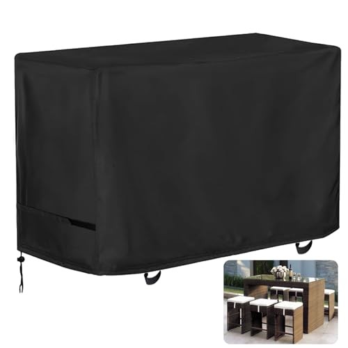 Outdoor Bar Covers Waterproof, Tall Bar Height 60″L x 30″D x 40″H 600D Black