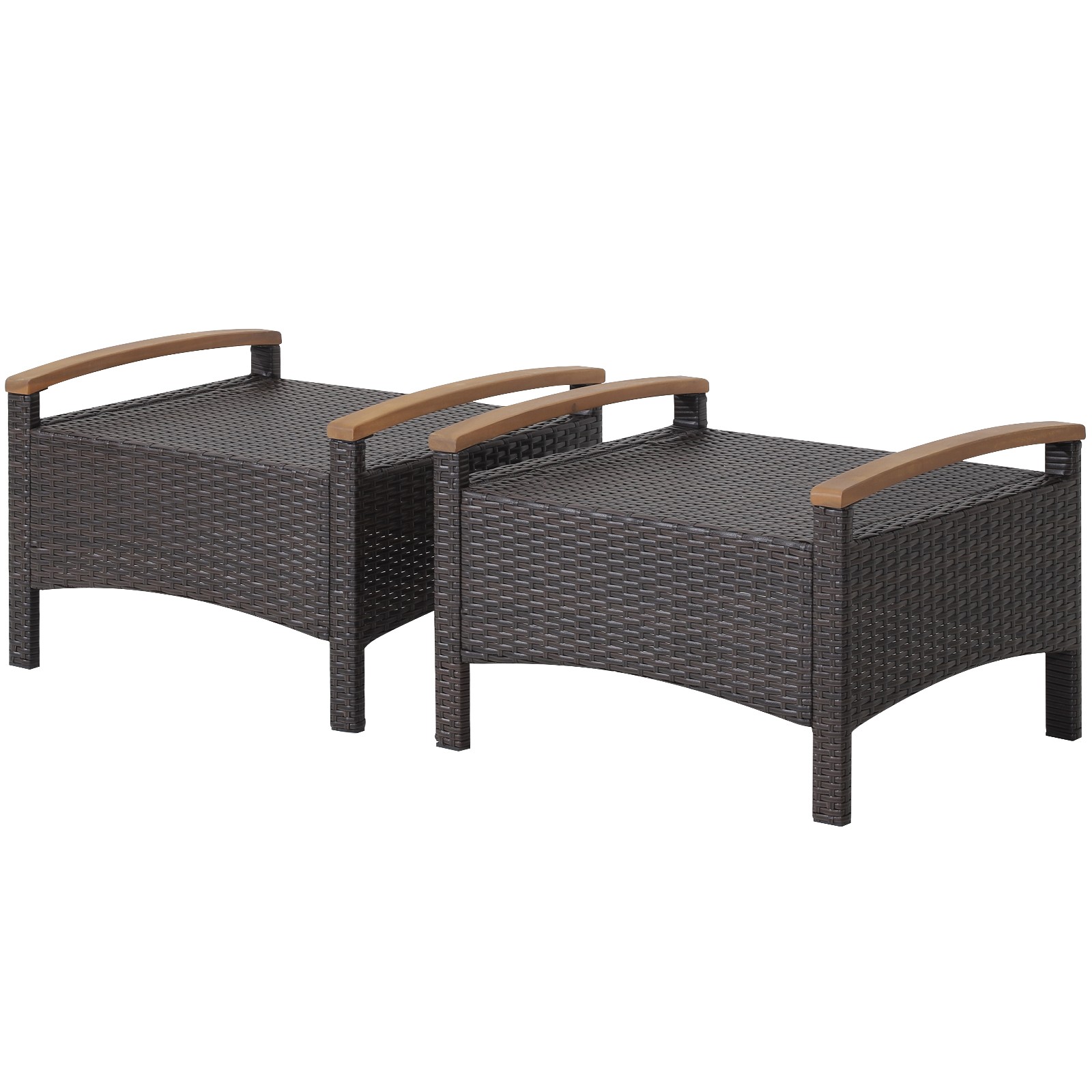 Patiojoy 2PCS Patio Ottoman w/ Sturdy Construction & Steel Frame Cushioned Red